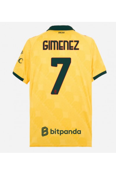 AC Milan Santiago Gimenez #7 Jalkapallovaatteet Kolmaspaita 2025-26 Lyhythihainen AC Milan Santiago Gimenez #7 Jalkapallovaatteet Kolmaspaita 2025-26 Lyhythihainen